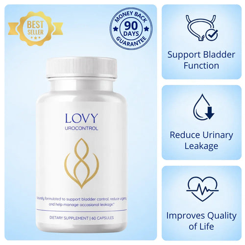 UroControl bladder support supplement bottle with key benefits